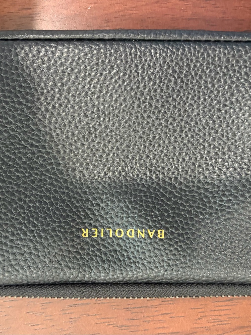 Bandolier Black Leather Expanded Pouch. Silver metal. POUCH AND STRAP ONLY - Picture 6 of 6